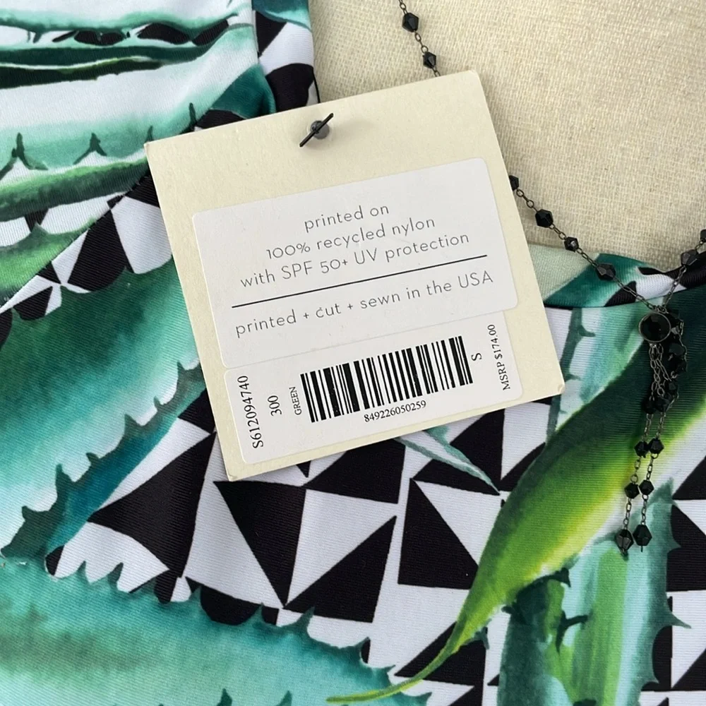 Mara Hoffman Swim Top NWT Aloe Green UV Protection 50 Sold‎ Out Style size Small